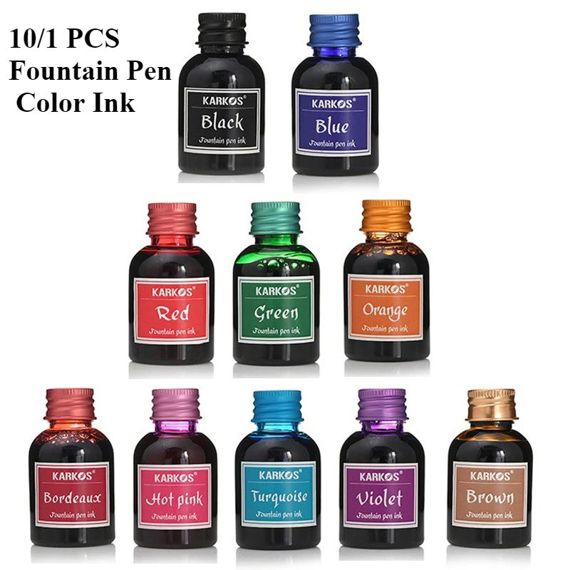 Fountain Pen Bottled Ink - 10/1 PCS 30ml Vari Colori Inchiostro