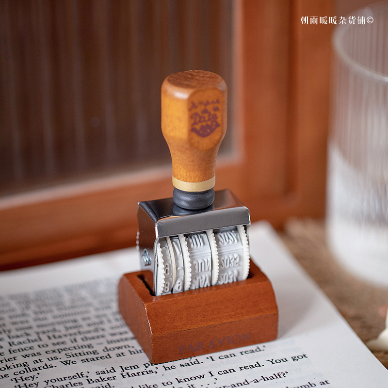 Rubber Date Stamp - Timbro Datario in Legno Stile Retrò